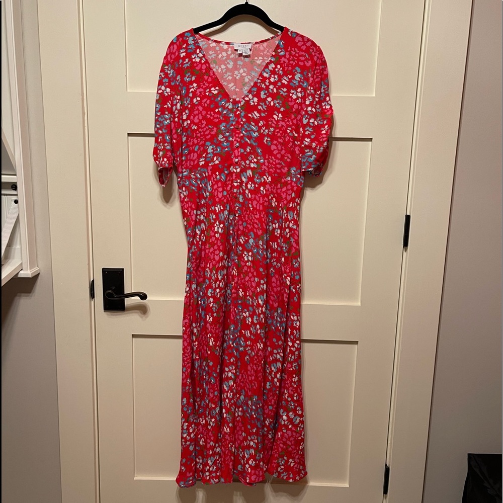 GHOST London floral midi dress